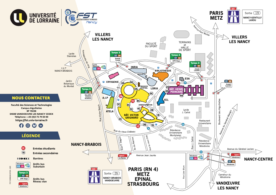 Plan Facult&eacute; des Sciences et Technologies